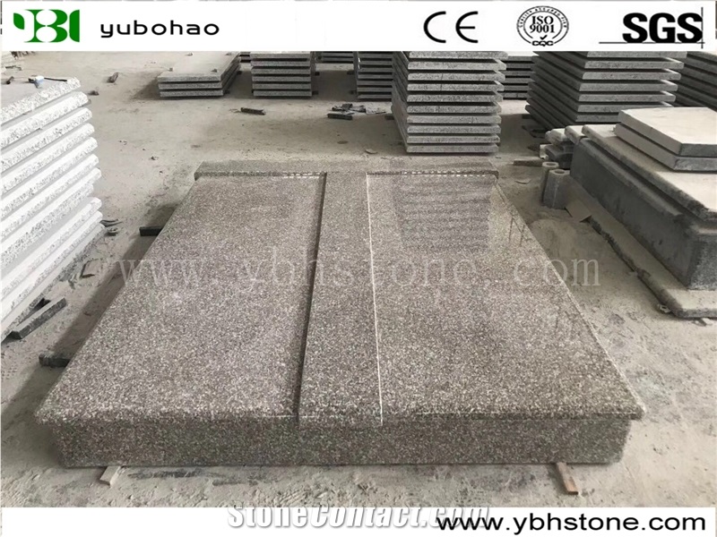 Polished Pink Granite Double Monuments Of European