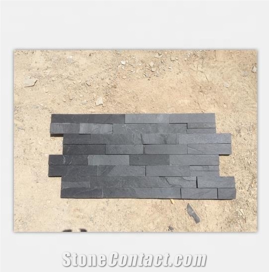 Black Quartzite Slate Wall Cladding Stone Panels