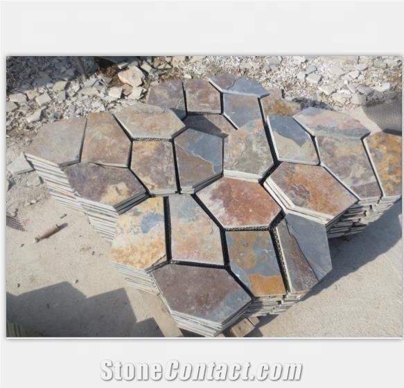 China Slate Tile Flagstone Mat Mesh Stone Tiles