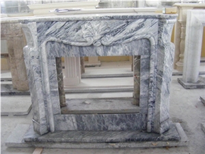 Italian Arabescato Marble Fireplace Mantel