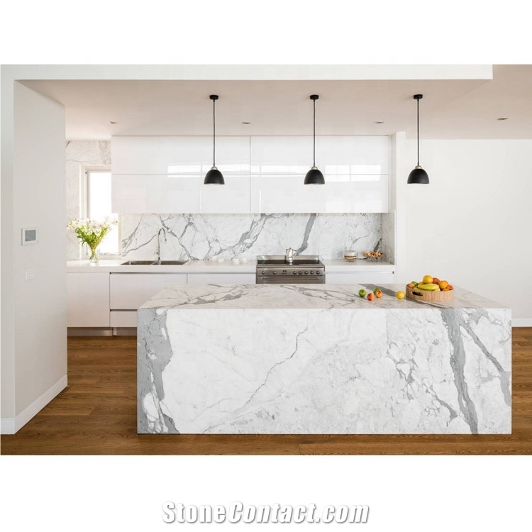 Italian Calacatta Marble Countertop Kitchen Top