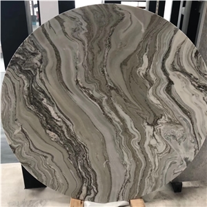 Luxury D100cm Round Natural Stone Dining Table Top