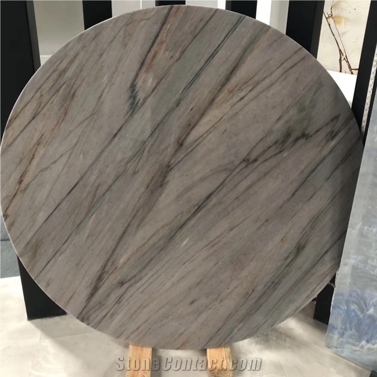 Luxury D100cm Round Natural Stone Dining Table Top