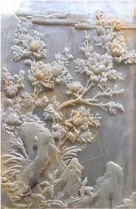 Natural Stone Onyx Carving Flowers