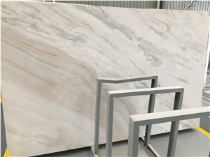 North Pearl White Mable Slab Wide Brown Veins