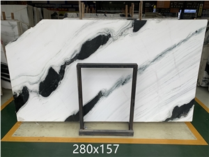 Panda White Marble with Black Veins Floor Tiles