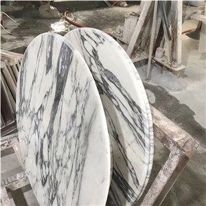 Round Table Tops Arabescato Marble for Restaurant