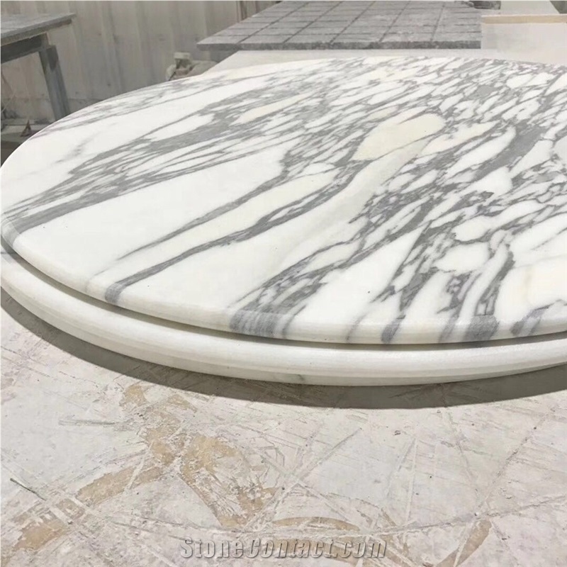 Round Table Tops Arabescato Marble for Restaurant