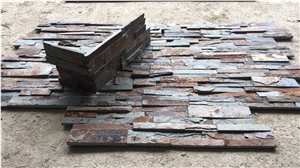 Rusty Split Face Slate Stacked Stone,Multicolor