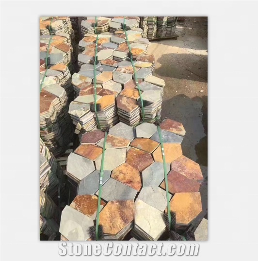 Slate Flagstone Interlocking Floor Tiles