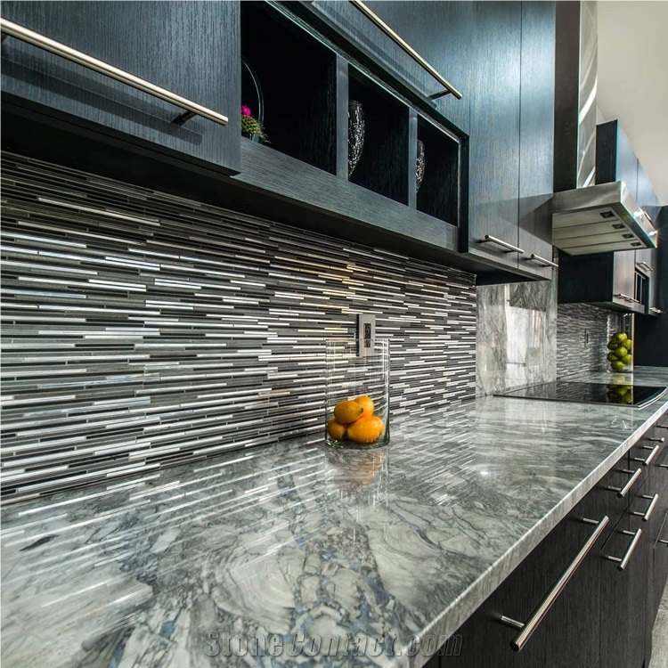 Super White Grey Marble Countertop Kitchentop