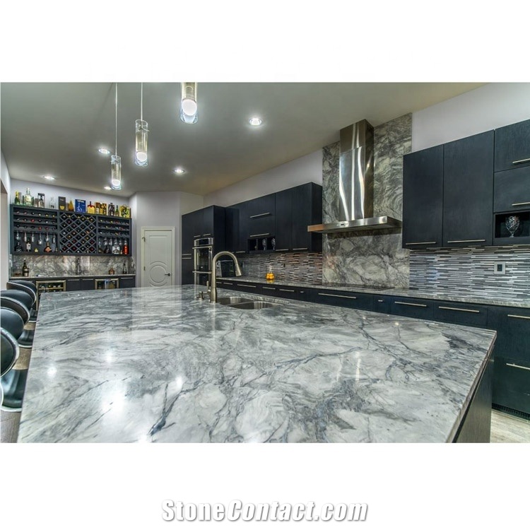 Super White Grey Marble Countertop Kitchentop