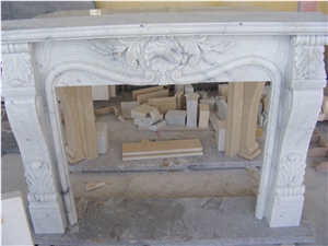 White Marble Fireplace Mantel Sculpture Fireplace