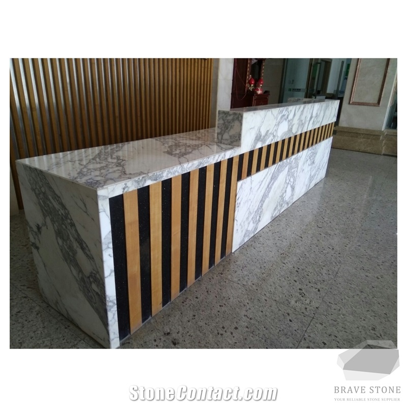 Arabescato Marble Reception Countertops