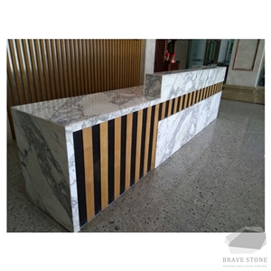 Arabescato Marble Reception Countertops