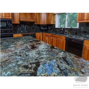Blue Emerald Granite Kitchen Countertops