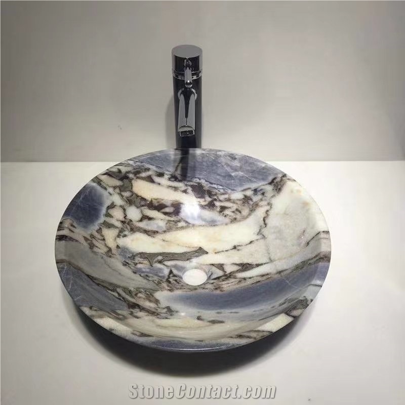 Calacatta Purple Marble Round Sink