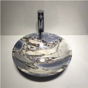 Calacatta Purple Marble Round Sink
