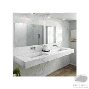 Carrara White Marble Vanity and Countertop