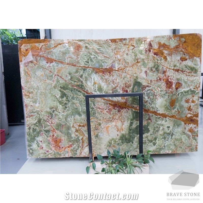 Green Onyx Tiles Slabs and Step Stairs