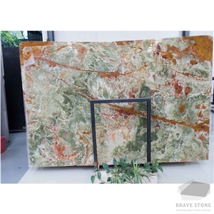 Green Onyx Tiles Slabs and Step Stairs