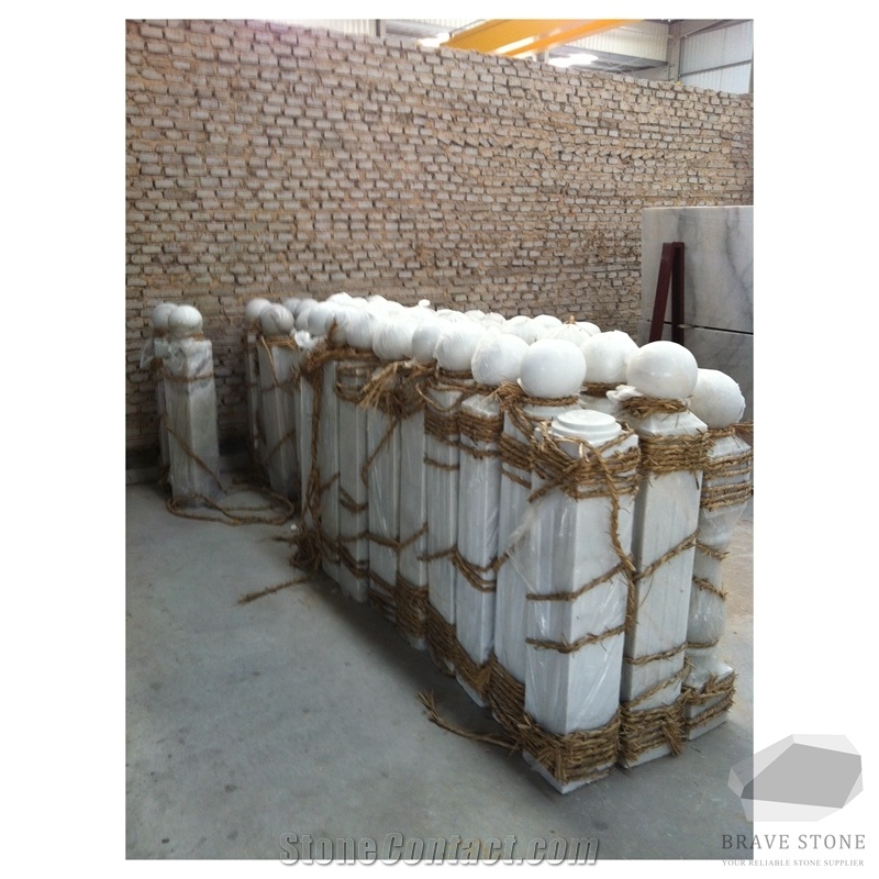 Guangxi White Marble Railing Balusters