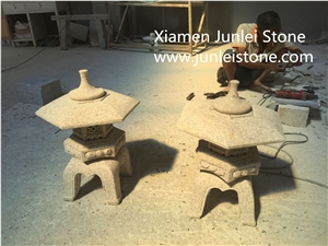 Stone Lamp/White Granite Japanese Lantern/Yellow Granite Lantern