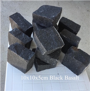 Black Basalt 10x10x5cm Cobble Stone