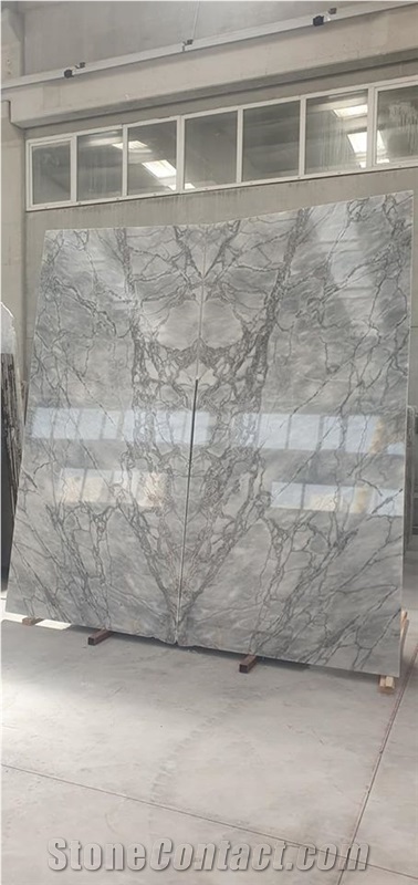 Silver Marble Lines Slabs & Tiles, Turkey Silver Marble