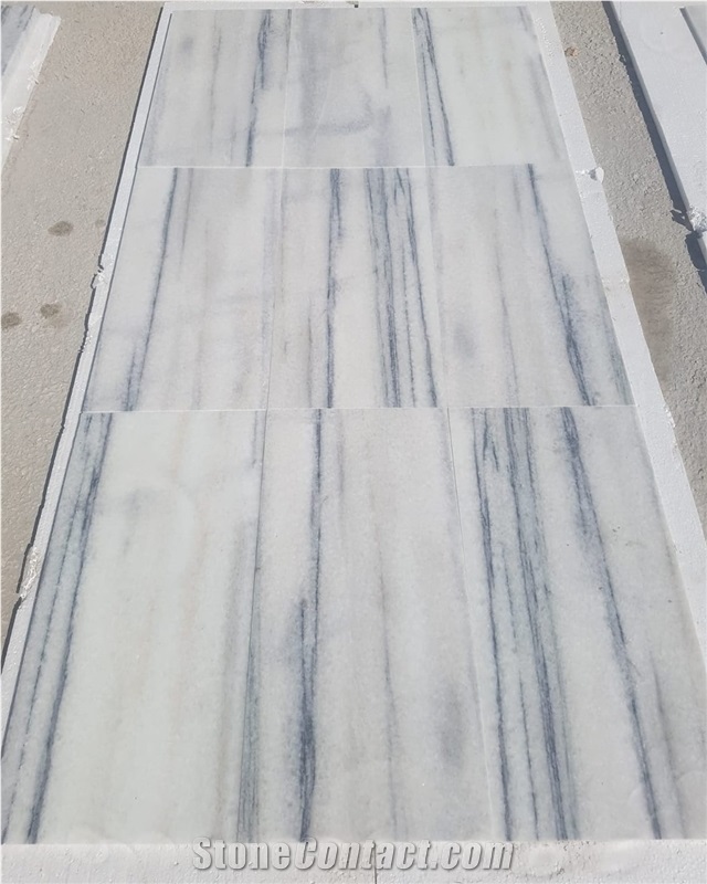 White Marble & Grey Lines