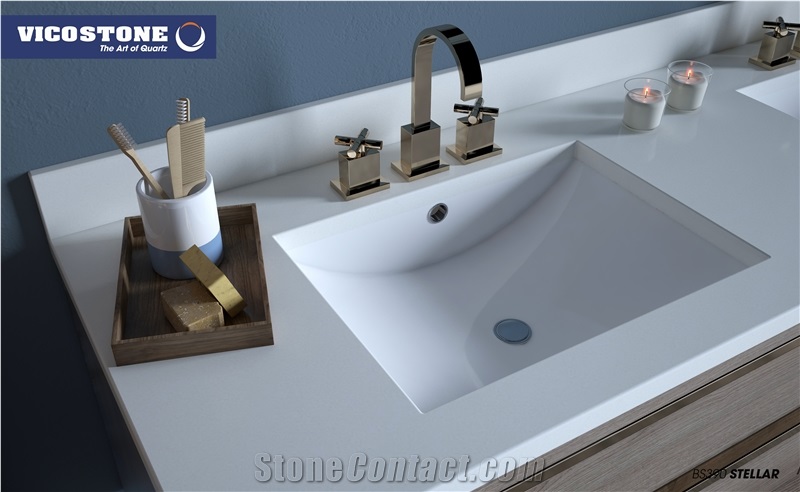 Quartz Bathroom Countertop Vicostone Bs390 Stellar