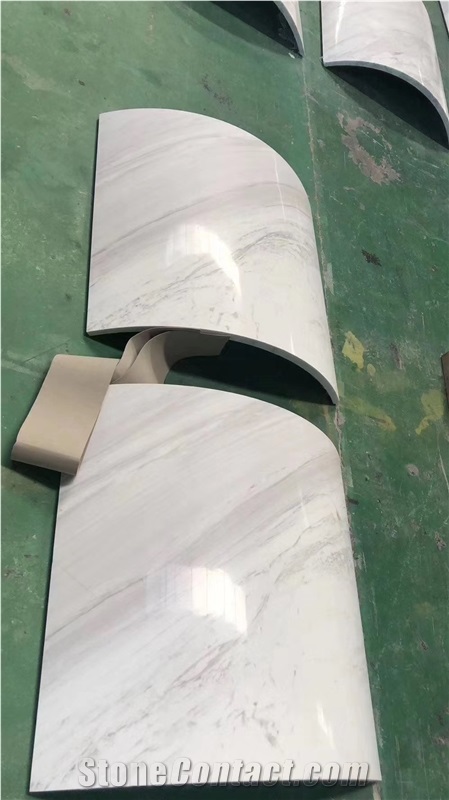 Curve Beige Marble Covers for Hollow Column