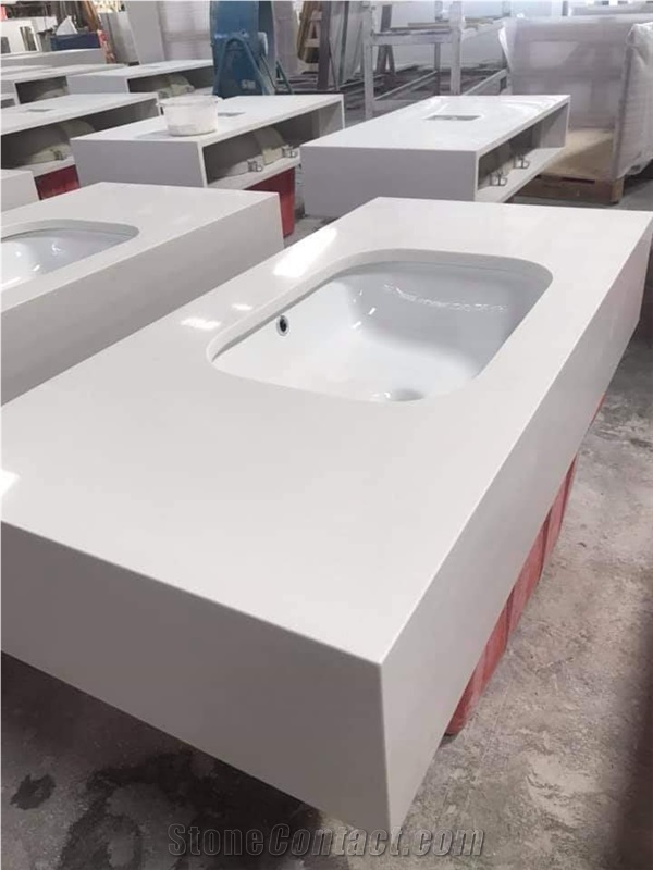 Engineered Quartz Vanity Tops for Hotel Projects