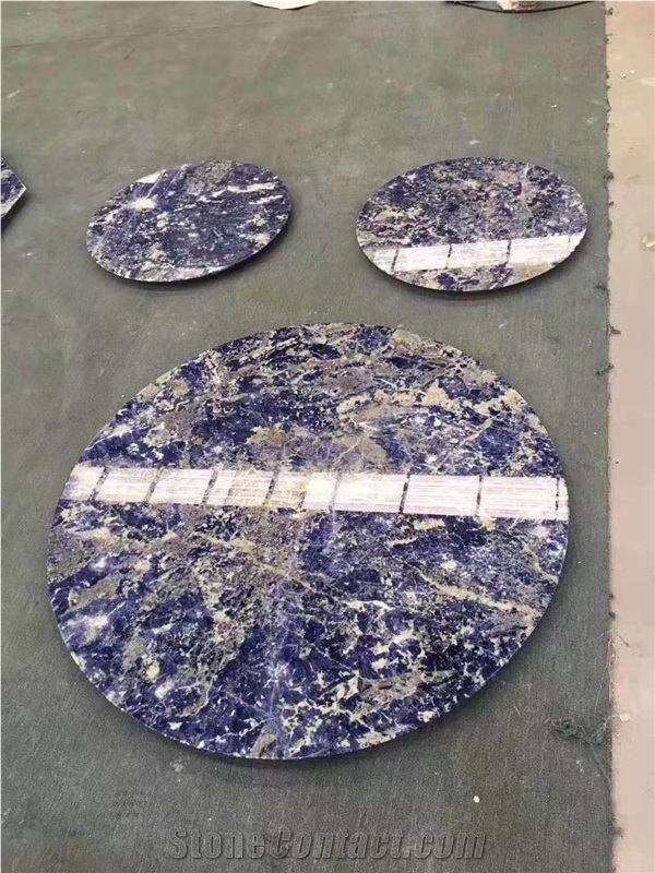 Sodalite Royal Blue Stone Round Table Top