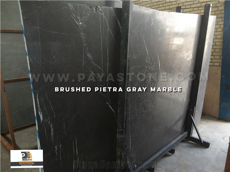 Leathered Pietra Grey Marble Slabs