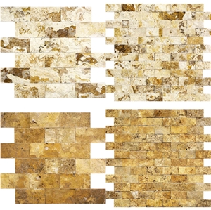 Gold Scabas Scabosa Split Face Mosaic Tiles