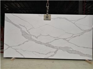 Calacatta White Quartz Slab for Countertops