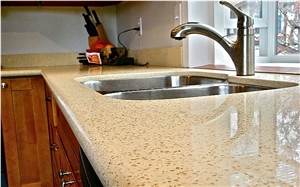 Monochrome Quartz Stone Kitchen Countertop