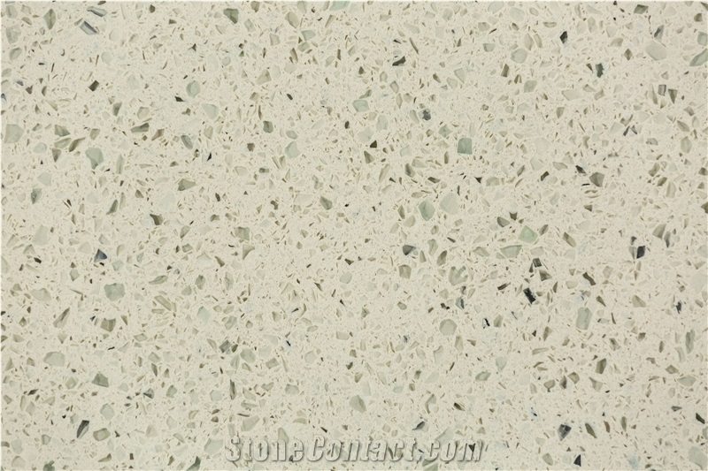Semi White Monochrome Quartz Stone Slabs