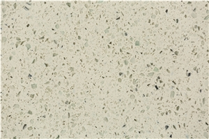 Semi White Monochrome Quartz Stone Slabs