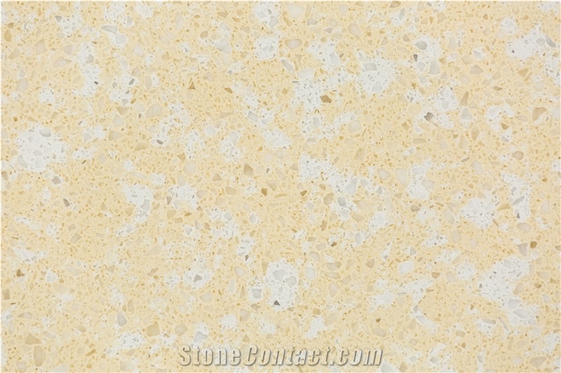 Yellow Monochrome Quartz Stone Slabs