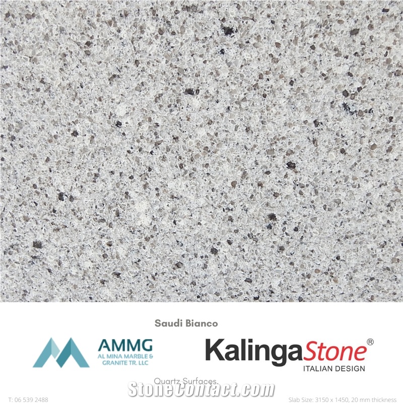 Kalingastone Quartz Surface Saudi Bianco