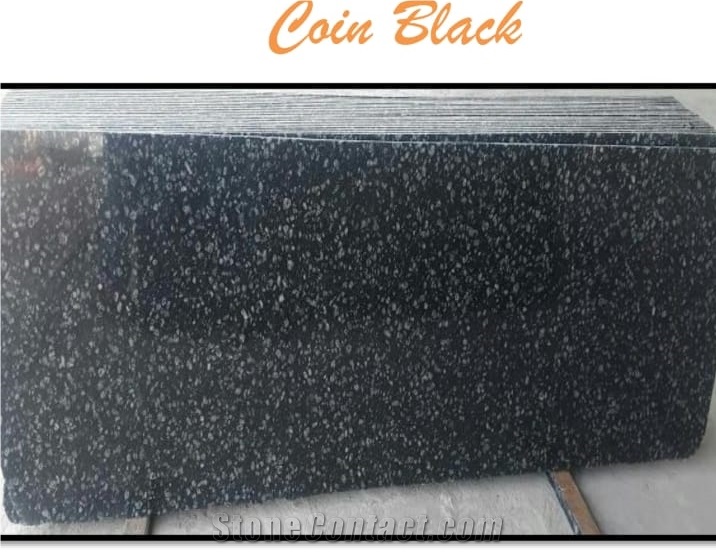Coin Black Granite Slabs