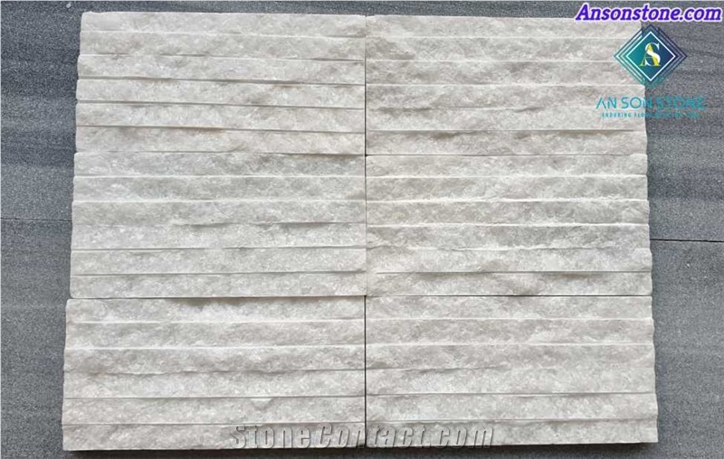 Cheap White Line Chiseled Marble Wall Tiles