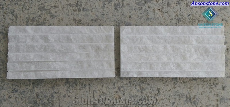 Cheap White Line Chiseled Marble Wall Tiles