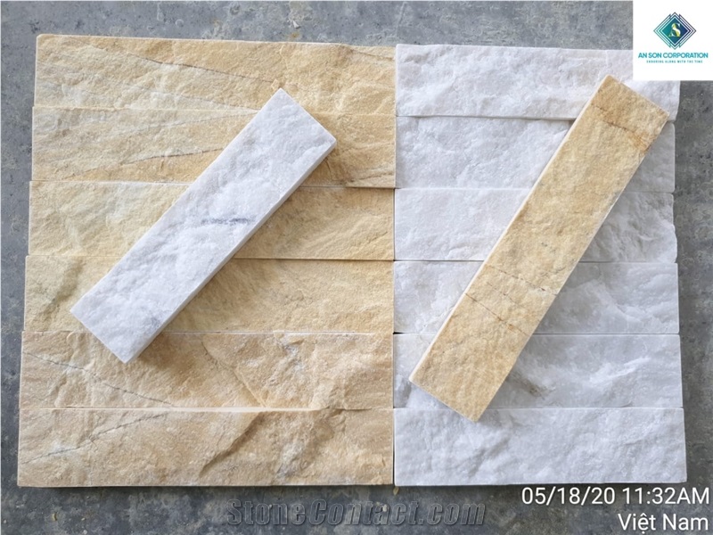 Yellow Marble Split Face Wall Panel