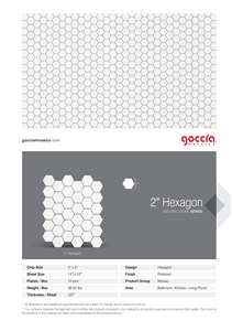 Hexagon 2" Mosaic Bianco Dolomite Marble Mosaic