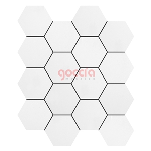 Hexagon 3" Mosaic Thassos Marble Mosaic
