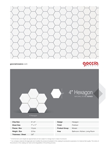 Hexagon 4" Mosaic Thassos Marble Mosaic
