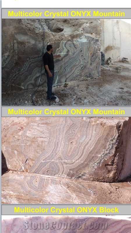 Crystal Multicolored Onyx Block